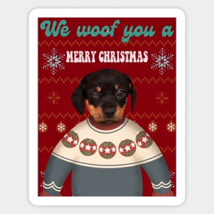We woof you a merry christmas Sticker